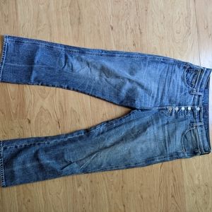 Lucky Brand Authentic Straight Crop Mid-rise button-fly light wash jeans